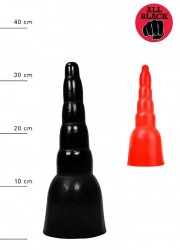 AllBlack-Plug anal progressif L 34 cm noir-rouge
