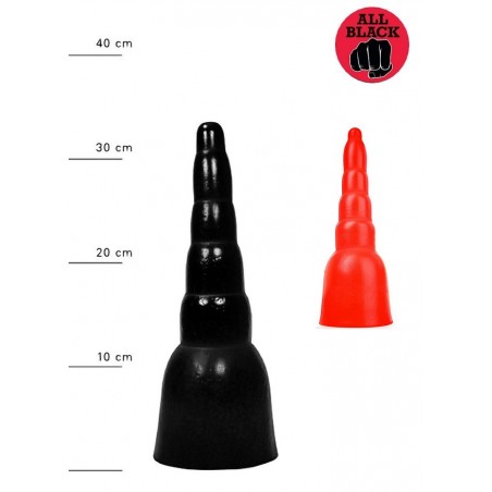 AllBlack-Plug anal progressif L 34 cm noir-rouge