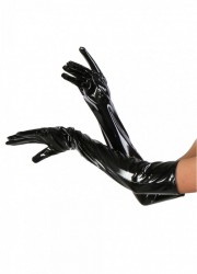 Gants longs en vinyls noir