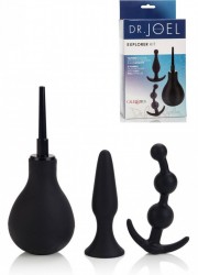 Kit anal Expored - Poire lavement - Plug - Perles anales noir