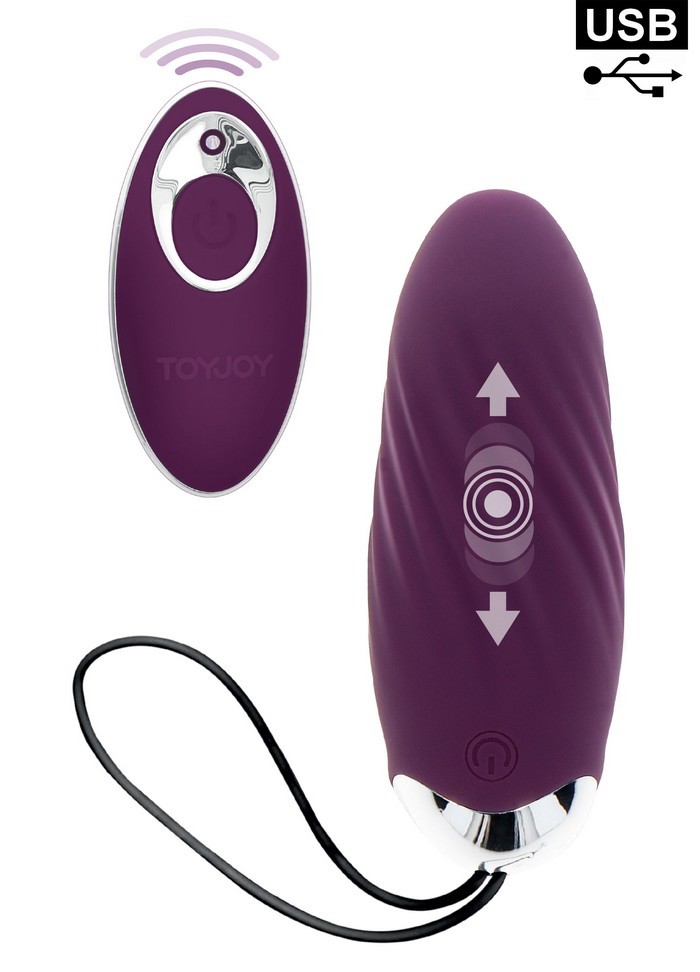 Oeuf vibrant rechargeable avec télécommande Knock Knock Eggstavagant violet
