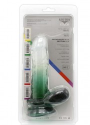 sophie libertine Gode ventouse réaliste Cox Color N°7 Transparent & vert L18cm