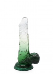 Gode ventouse réaliste Cox Color N°3 Transparent & vert L 17.5cm
