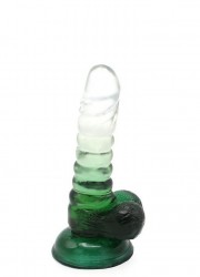 Gode ventouse réaliste Cox Color N°1 Transparent & vert L 15.5cm sophie libertine
