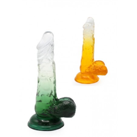 Gode ventouse réaliste Cox Color N°3 jaune-vert-transparent