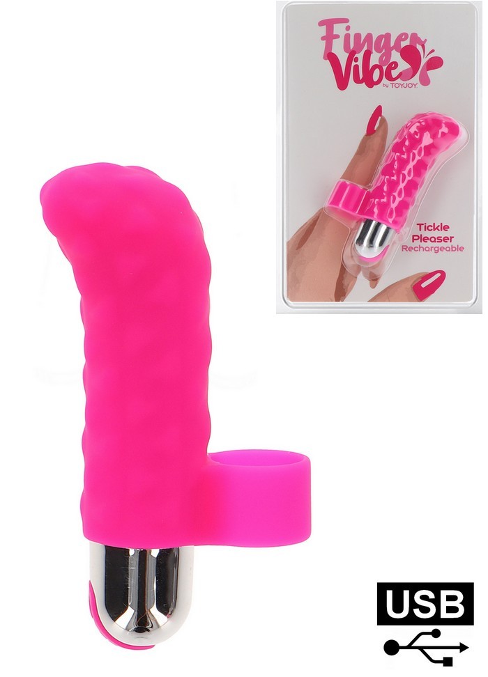 Doigt vibrant rechargeable Tickle Pleaser rose