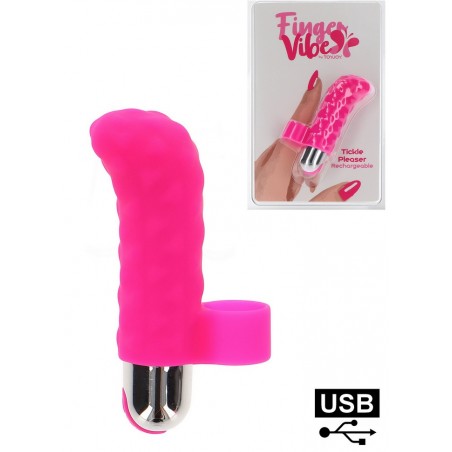 Doigt vibrant rechargeable Tickle Pleaser rose