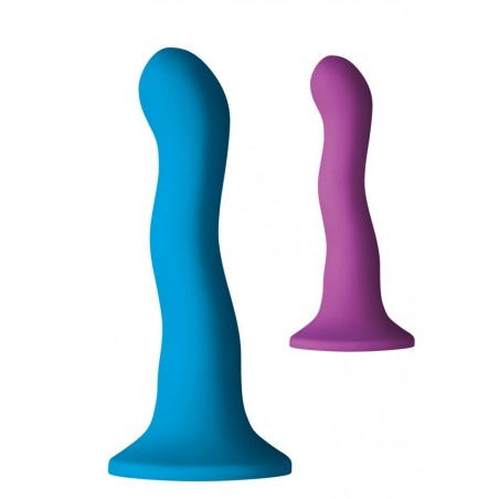 Gode ventouse Colours Wave 6Inch Dildo L19 cm  bleu-violet