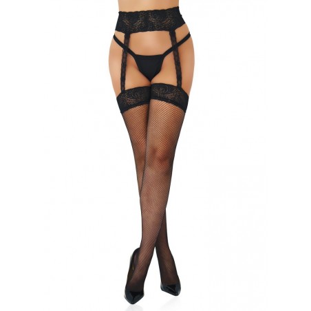 Daring Collant ouvert style porte jarretelle résille Fishnet Garterbelt Stocking noir