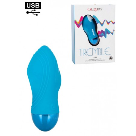 Stimulateur vibrant rechargeable Tremble Kiss bleu pas cher