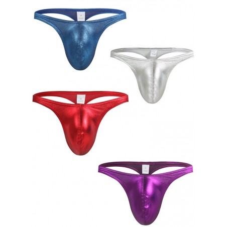 string sexy pour homme lingerie wetlook coloré sous-vêtement coquin pas cher