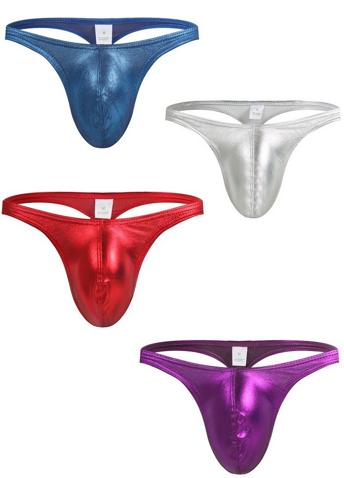 string sexy pour homme lingerie wetlook coloré sous-vêtement coquin pas cher