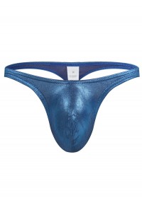 String sexy couleur bleu métallisé pour homme Sophie libertine lingerie coquine pas cher