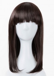 perruque châtain cheveux fins de belle qualité perruque naturelle pas cher