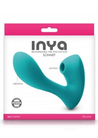 Aspirateur clitoris & Vaginal vibrant Rechargeable Sonnet turquoise boite
