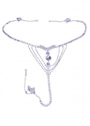 String sexy pour femme avec strass sur les coté et bijoux cristaux