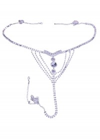 String sexy pour femme avec strass sur les coté et bijoux cristaux