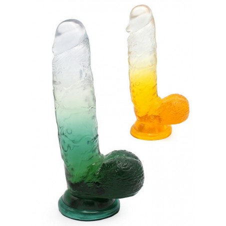 Gode ventouse réaliste Cox Color N°9 Clear  jaune-vert