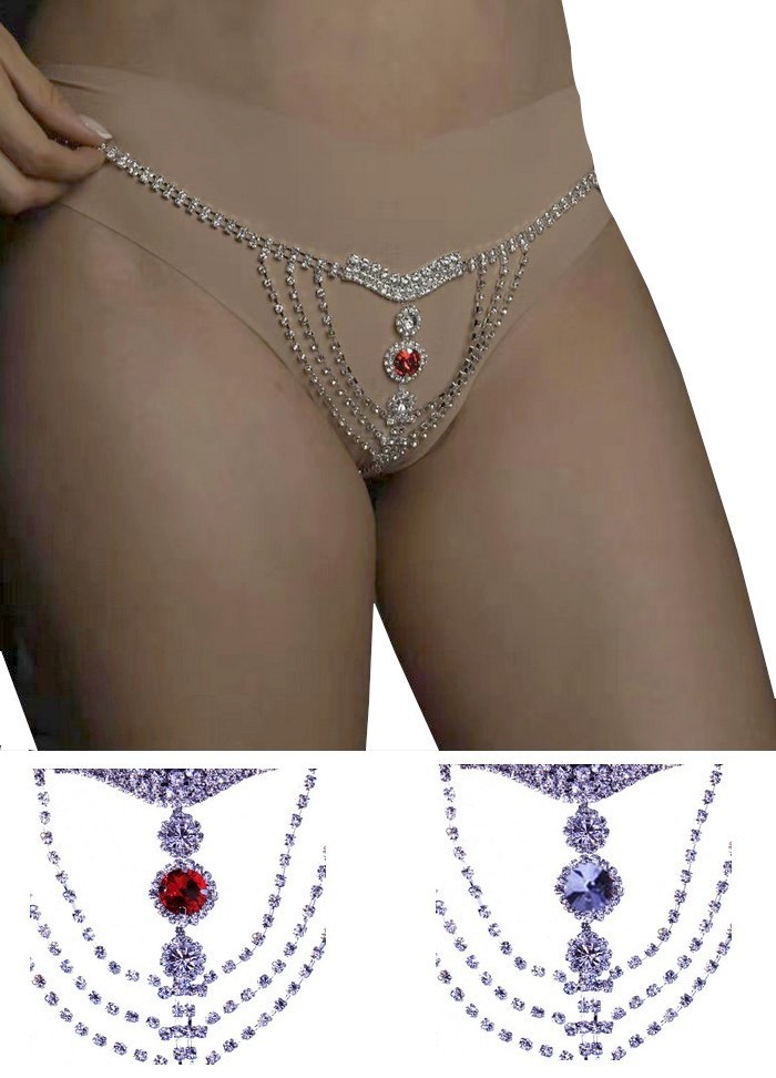 String femme Mia en strass blanc ou rouge pas cher