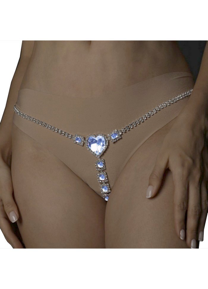 String sexy femme strass blanc taille unique réglable pas cher sophie libertine