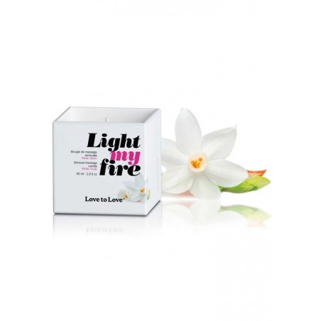 LovetoLove Bougie de massage Light My Fire musc blanc 80ml sophie libertine