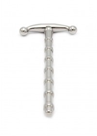Plug d'urètre acier Steel Penisstick Ribbed XL -avec boules sophie libertine