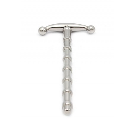 Plug d'urètre acier Steel Penisstick Ribbed XL -avec boules sophie libertine