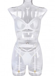 sophie libertine lingerie sexy femme ensemble porte jarretelle bondage blanc