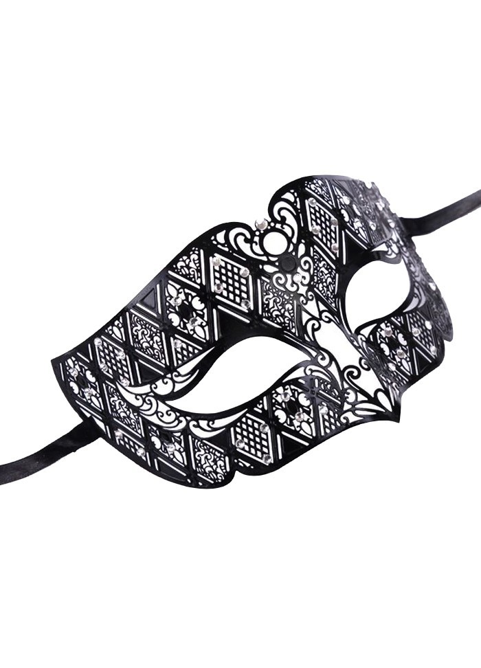 Masque sexy chic en metal noir Sophie libertine vannes Bretagne