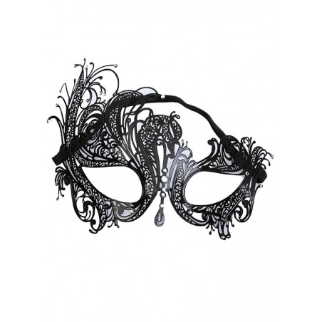 Masque vénitien en métal noir Carrila