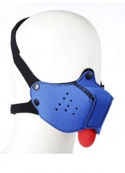 Masque soumis muselière chien en néoprène bleu