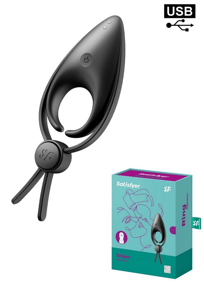 Satisfyer Cockring vibrant Rechargeable Sniper noir