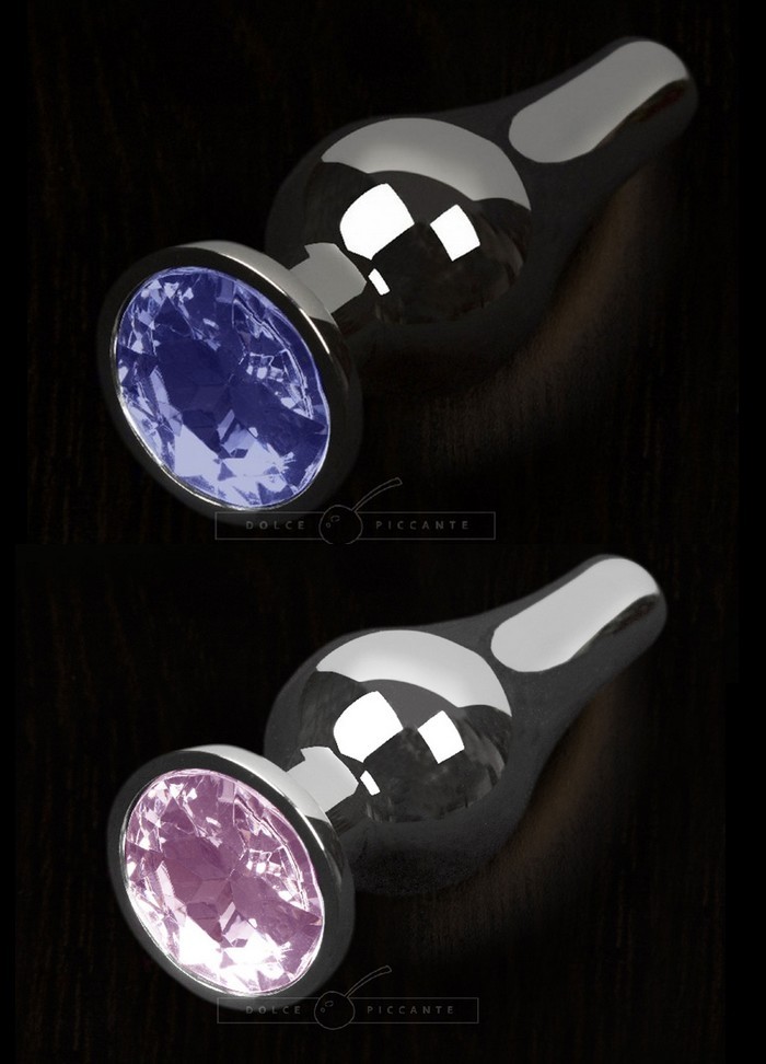 Plug anal Bijou Graphite Style cabochon Taille S  bleu ou rose