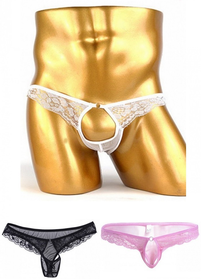 Lingerie coquine pour homme ouvert sur les testicules sophie libertine