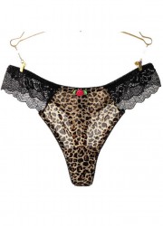 String sexy panthère en dentelle noire sophie libertine