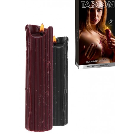 Bougies BDSM basse température x 2 noir-rouge