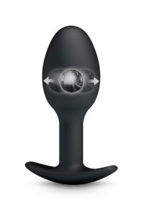 Plug anal Boule geisha silicone noir avec bille