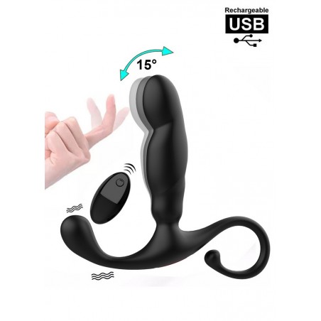 Stimulateur anal prostatique Vibrant avec tête oscillante Télécommandé