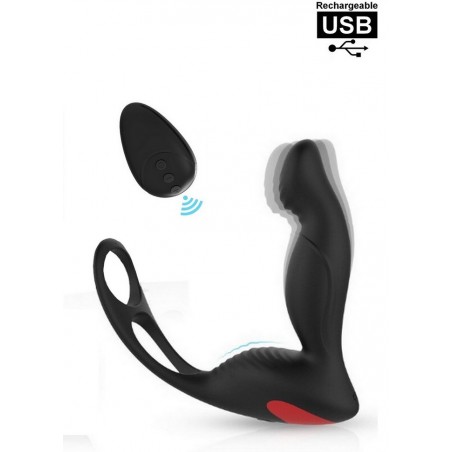 Stimulateur anal prostatique Vibrant Rechargeable avec Cockring Télécommande N°2