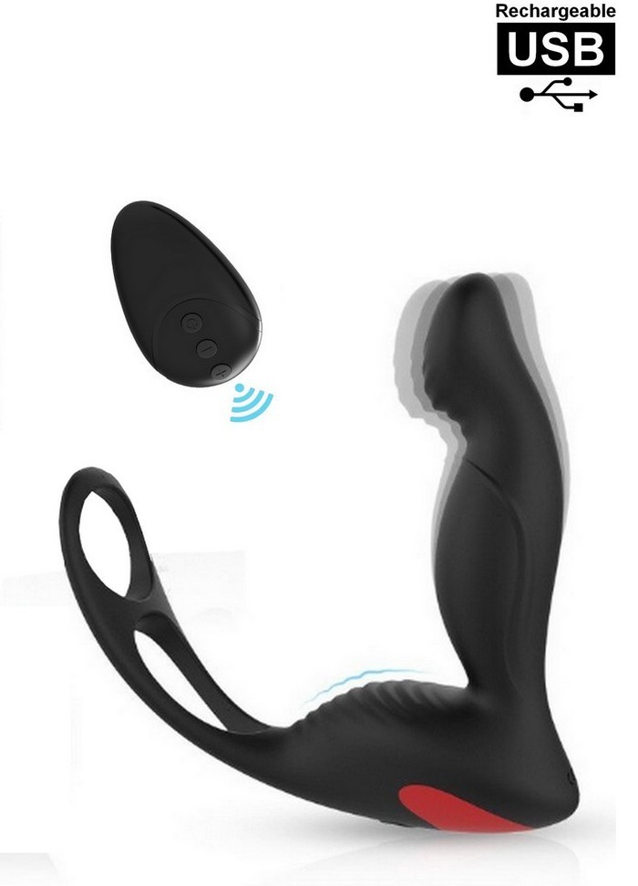 Stimulateur anal prostatique Vibrant Rechargeable avec Cockring Télécommande N°2