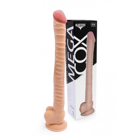 tres long Gode ventouse réaliste Méga 05 chair L40 cm Ø3.7 cm