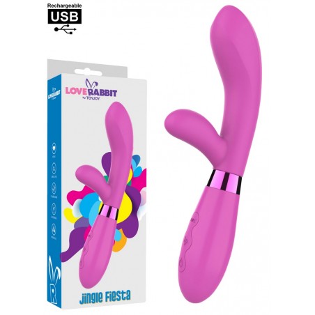 Vibromasseur Rabbit rechargeable Jingle Fiesta Vibrator rose