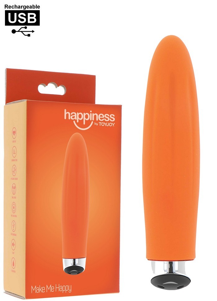 Vibromasseur rechargeable Make Me Happy Vibe orange L12cm
