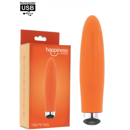 Vibromasseur rechargeable Make Me Happy Vibe orange L12cm