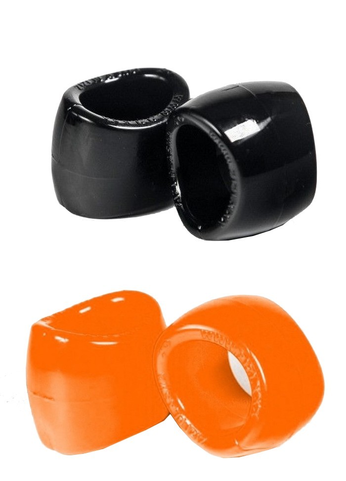 Cockring ZIZI Plasma orange très extensible tendeur de couilles noir-orange