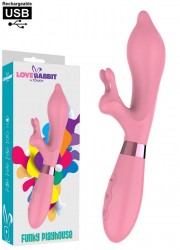 vibromasseur Rabbit Rechargeable Funky Playhouse Vibrator rose sophie libertine