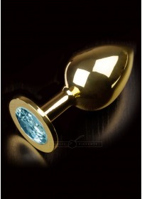 Plug anal Bijou Jewellery in Gold - Large bleu