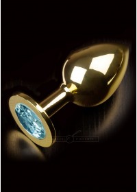Plug anal Bijou Jewellery in Gold - Large bleu