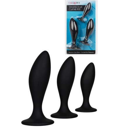 Coffret 3 plugs anal Anal Curve Kit silicone noir sophie libertine