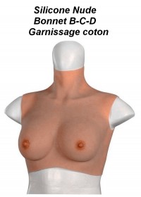 Bustier Travesti silicone nude extensible Prothèse seins Coton Bonnets B, C, D -sophie libertine